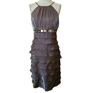 Adrianna Papell Brown Knee Length Cocktail Dress Size 8